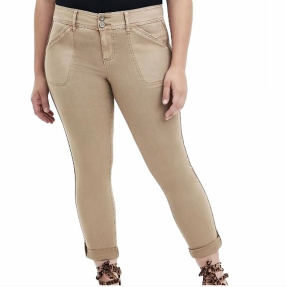 torrid Pants - Torrid Pants Aviator Twill Cropped 18 chino Khaki stretch skinny neutral